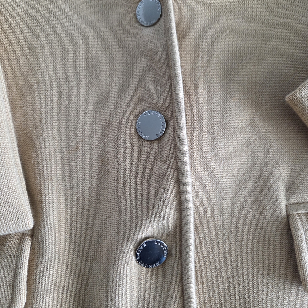 Ralph Lauren Beige Pea Coat with Branded Buttons